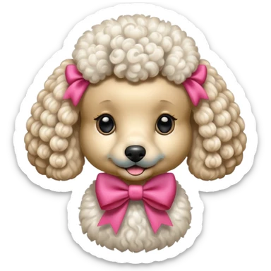 Poodle de laço sticker