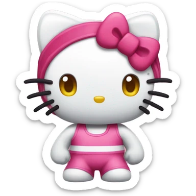 Hello kitty with muscles  sticker