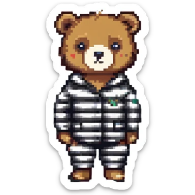 cute bear in striped pajamas sticker
