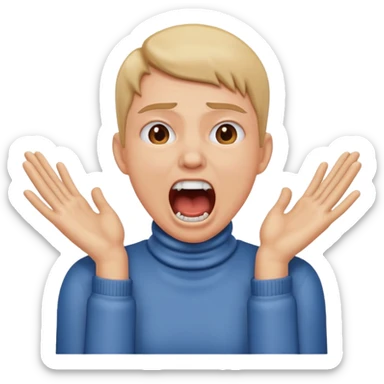 Hands on neck screaming  sticker