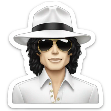 white michael jackson sticker