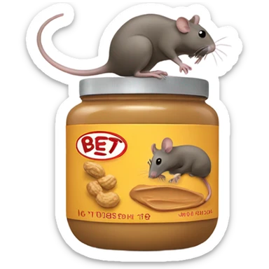 Rat twerking on a jar of peanut butter  sticker