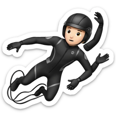 Kitermanc traje neopreno negro y casco negro, haciendo un down loop sticker