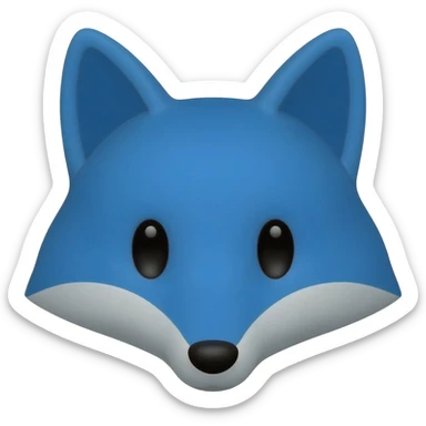 Emoji blue fox sticker