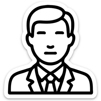portrait of a man with green eyes, suit and tie, modern icon style sticker