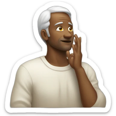 A man seeking support from God sticker