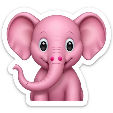 Pink elephant sticker