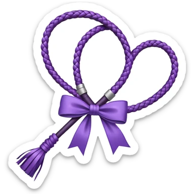 Purple BDSM whip with bow on it sticker