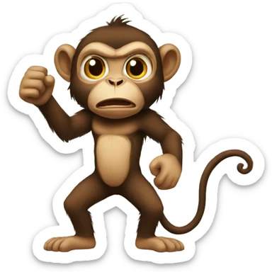 young and angry monkey sticker