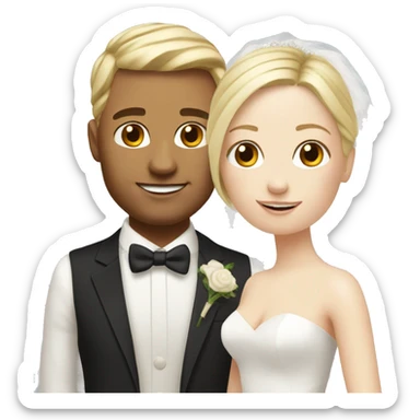 Realistic Wedding couple both with blond hair and fair Skin  sticker