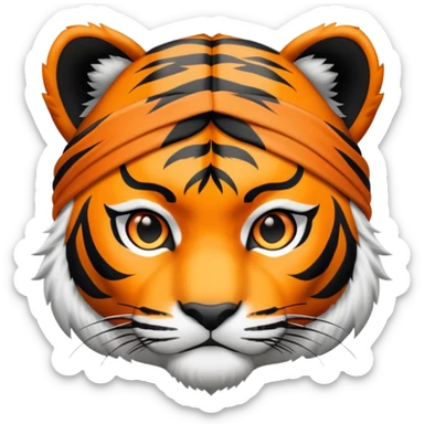 Tiger ninja with headband sticker