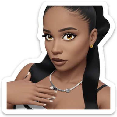 girl with black hair and car sticker