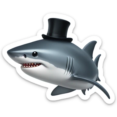 Shark with a top hat sticker