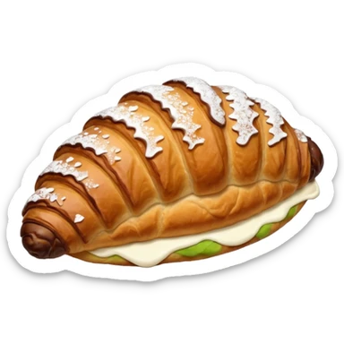 Chocolate croissant with cream sticker