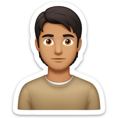 long dark haired tan skin special ed guy sticker