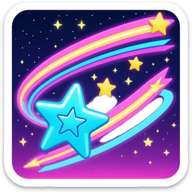 shooting star y2k sticker