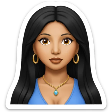 Toni Braxton with long black hair sticker