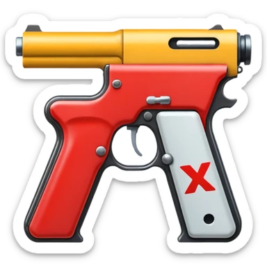 i want to make an X letter using 2 gas station  pistols sticker