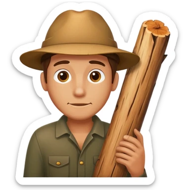 Man with a log  sticker