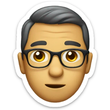 shy person with glasses sticker