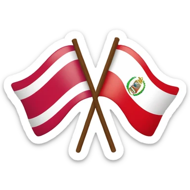 two flags side by side: Peru and costa ria sticker