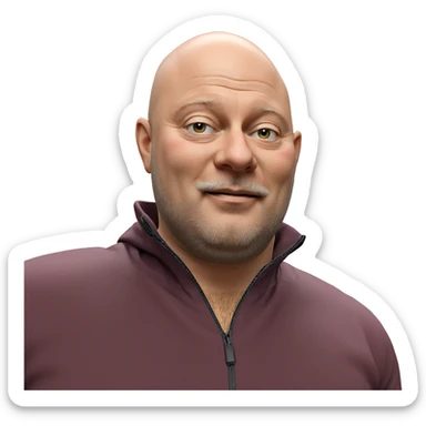 bald man with facial hair sticker