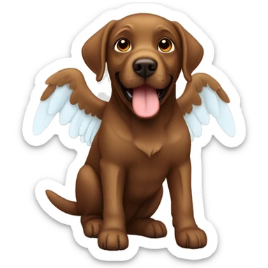 Brown Labrador with wings sticker