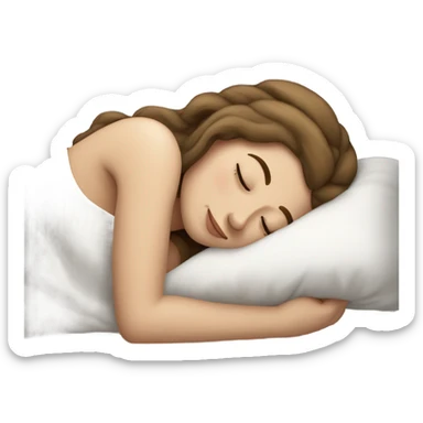 White girl sleeping In bed  sticker