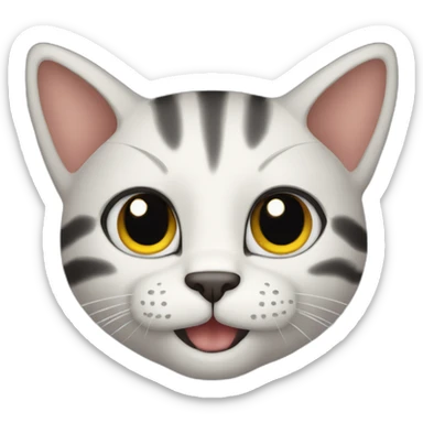 cat-black-smile-big-ear sticker