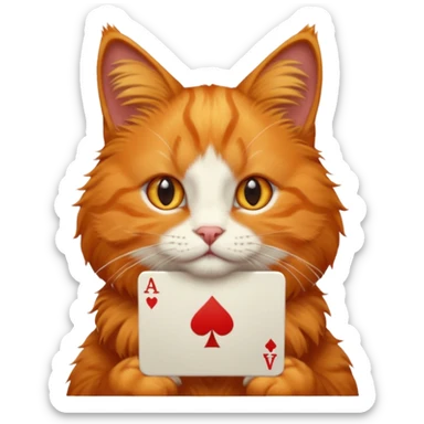 orange cat gambling sticker