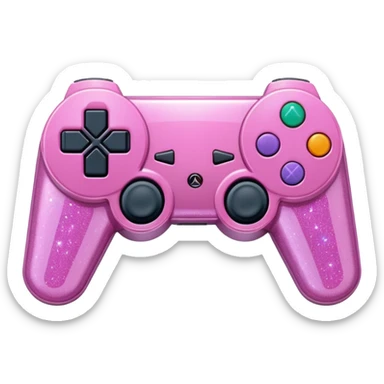 glittery pink 90s retro playstation console sticker