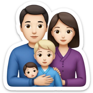 Family korean male x russian female + kid sticker