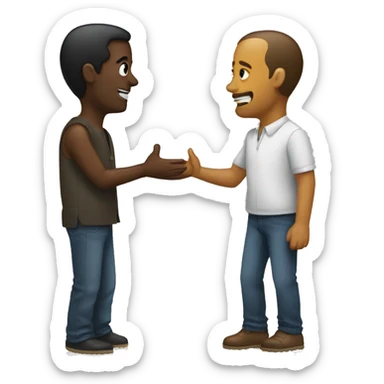 one peson talking to other person sticker