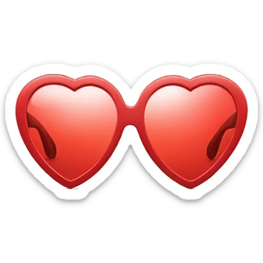 Red heart sunglasses sticker