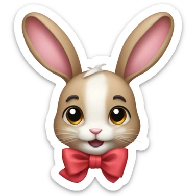 Bunny with bows sticker