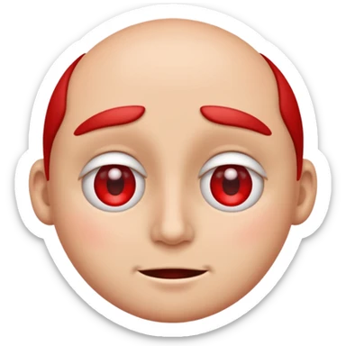 Crea un emoji kn los ojos ojos rojos, achinados sticker