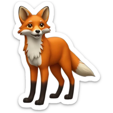 fox consisting of two-dimensional figures sticker