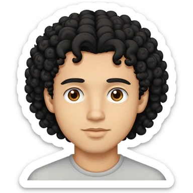 Some light skin guy with curly black hair sticker