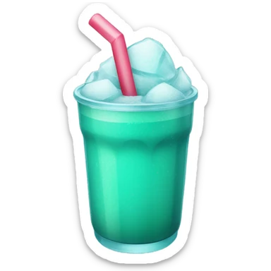 teal green slushy with ice sticker