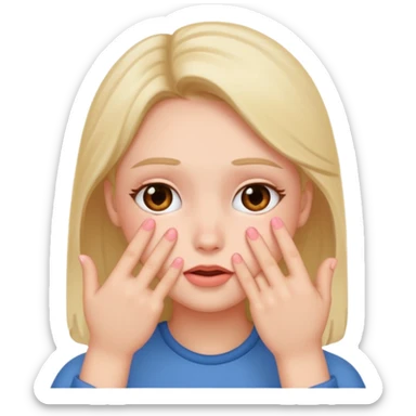 blushing with fingers sticker