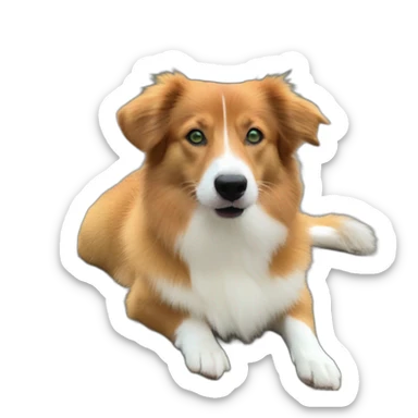 Cute Duck tolling retriever corgi mix green eyes sticker