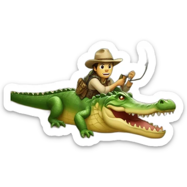 crocodile hunt western sticker