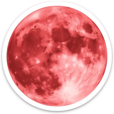 red calm and very beautiful moon sticker