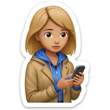 Rainy day girl on her phone sticker