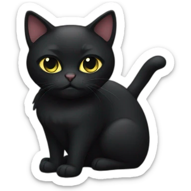 black cat disapproval sticker