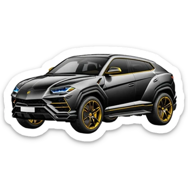 Emoji van de nieuwste labourgini urus in het zwart  sticker