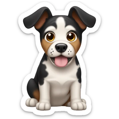 Dog with pigtails sticker