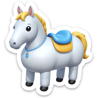 puffy inflatable fat horse landscape  sticker