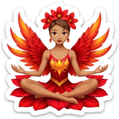 dancer doing firebird sitting on a flower sticker