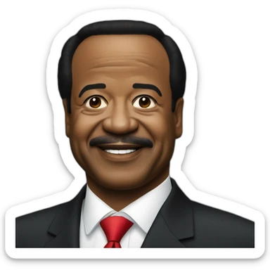 Le président Paul Biya heureux. sticker